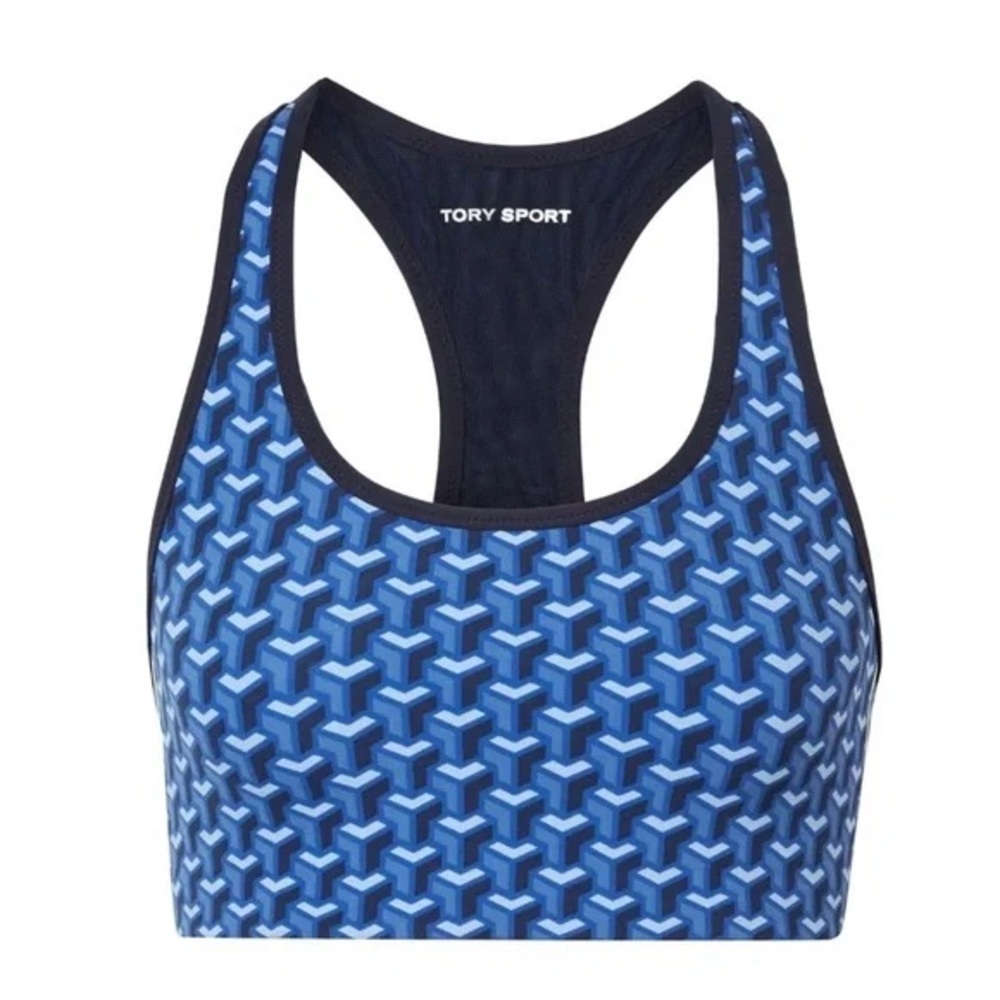 TORY BURCH SPORT Mesh Paneled Stretch Jersey Sports Bra - Women’s Size XS
